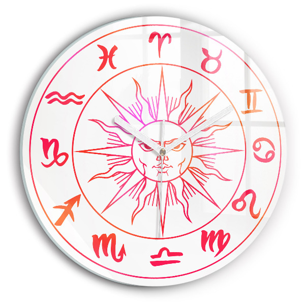Zegar ścienny Kolorowe znaki zodiaku