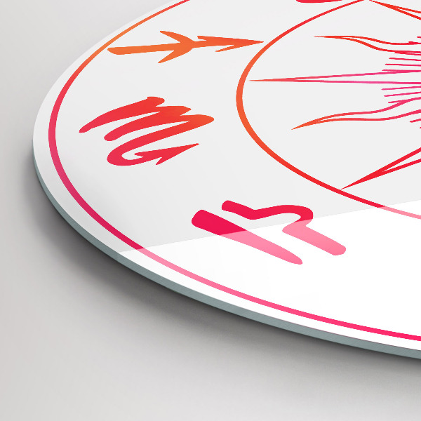 Zegar ścienny Kolorowe znaki zodiaku