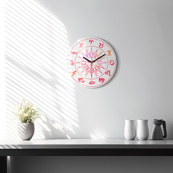 Zegar ścienny Kolorowe znaki zodiaku